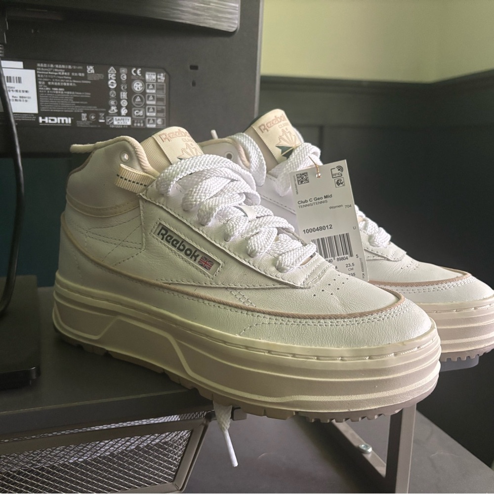 NWT Reebok Off-White High-Top Sneakers